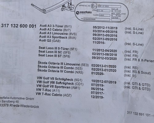 Complete westfalia detachable - westfalia,